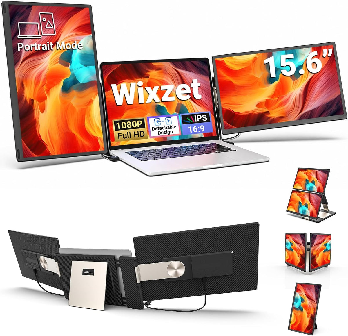 Extensor de pantalla para computadora portátil de 15,6", monitor po...