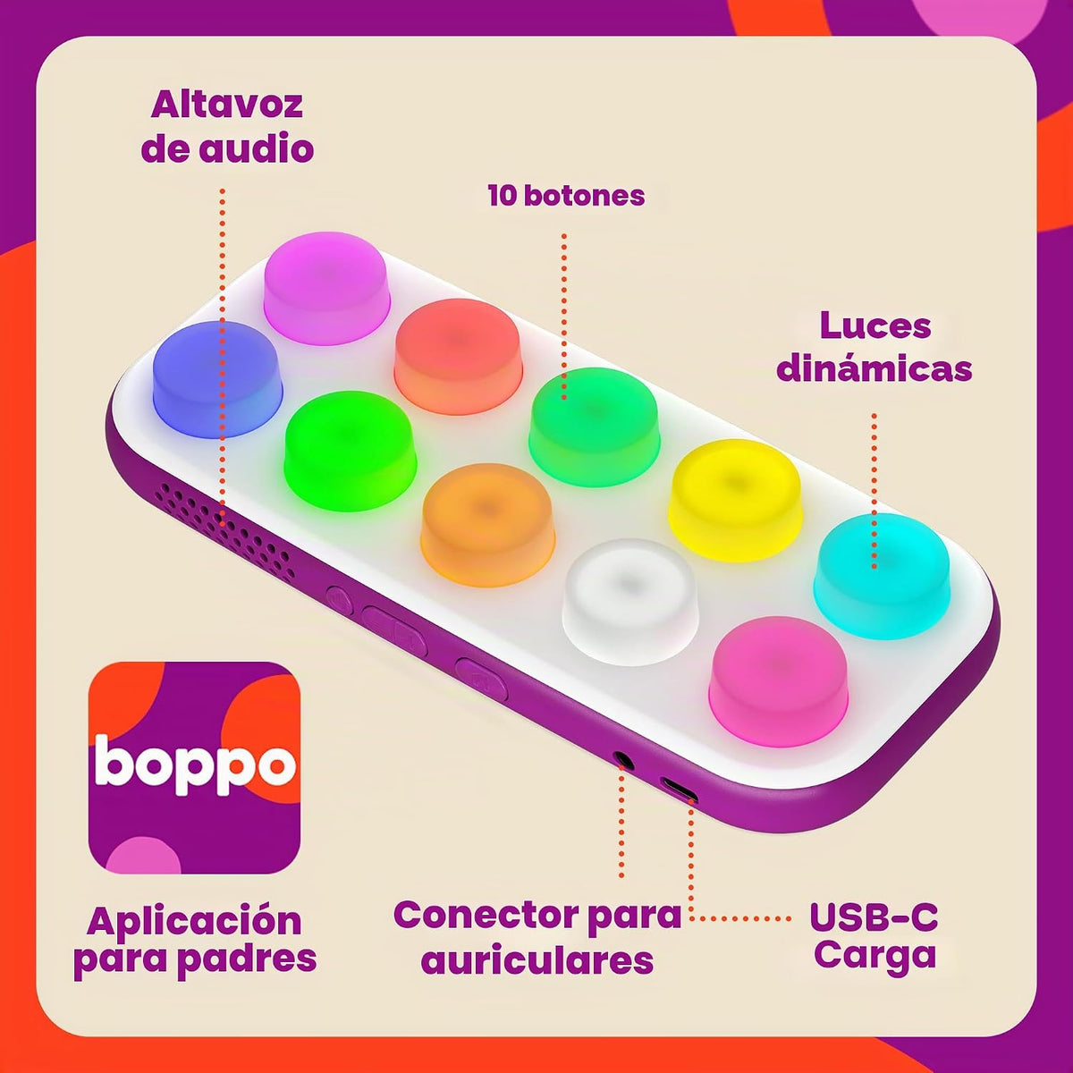 Boppo Tableta de aprendizaje sin pantalla para niños, más de 40 juegos
