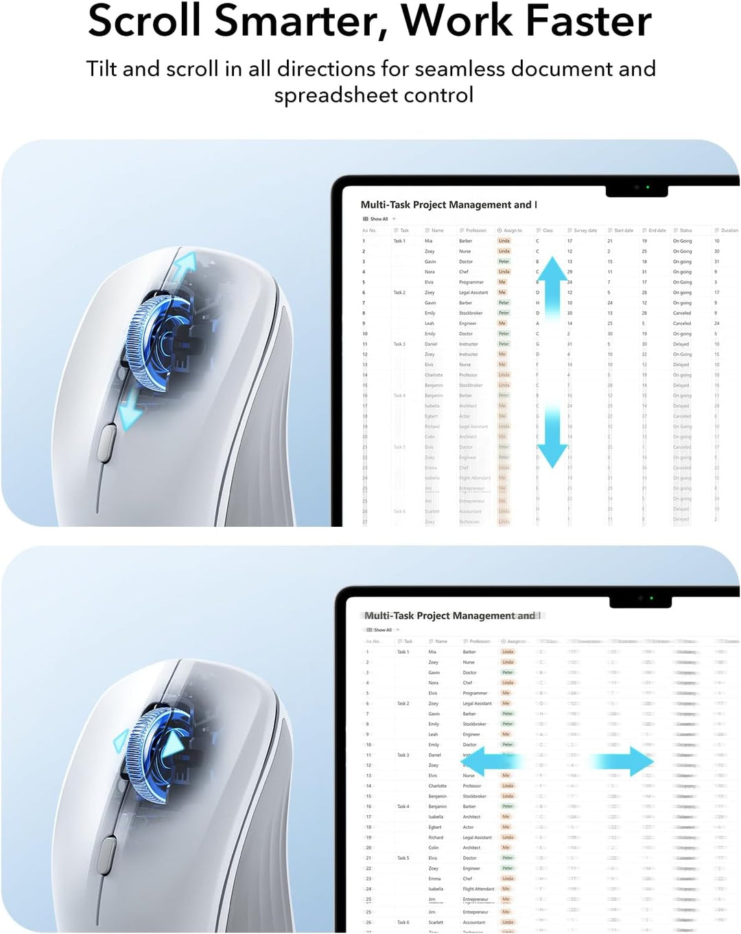 ESR MagMouse - Mouse Bluetooth a presión, mouse inalámbrico recarga...