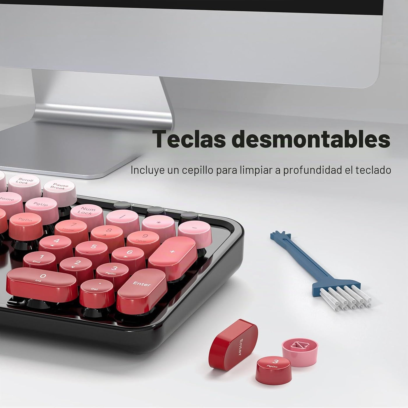 SQMD Combo de teclado y ratón inalámbricos, teclado de máquina de e...