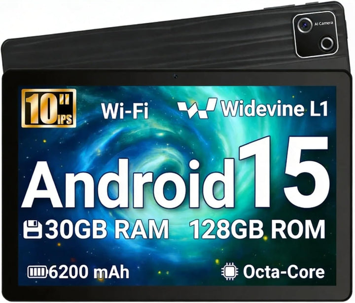 Evermyth Tableta, tableta Android 15 de 10 pulgadas, 30 GB de RAM 1...