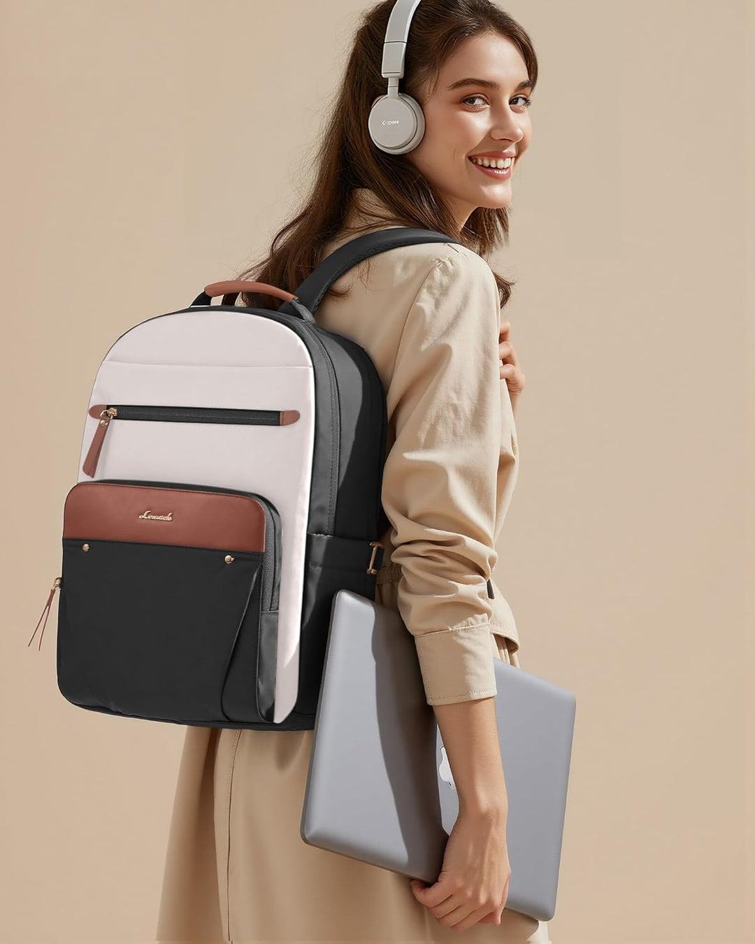 LOVEVOOK - Mochila para laptop de mujer, mochila de 15.6" para...