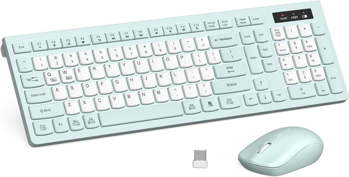 Combo de teclado y ratón inalámbrico silencioso, teclado inalámbric...