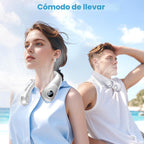 Ventilador de cuello portátil que sopla aire frío, pantalla LED, ve...