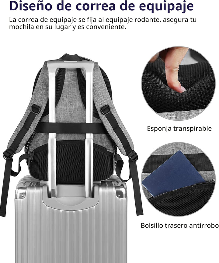 MATEIN Mochila de viaje para laptop, mochila de trabajo de 17 pulga...