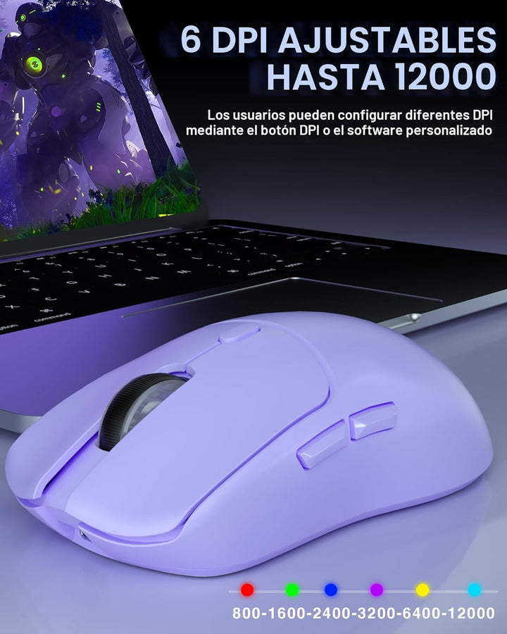 AULA SC580X - Ratón inalámbrico para juegos, triple modo 2.4G\/BT5....