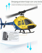 A60 206 Helicóptero de control remoto avión 4CH RC Heli Aileronless escala 1/42 giroscopio de 6 ejes retención de altitud para adultos principiantes/gris