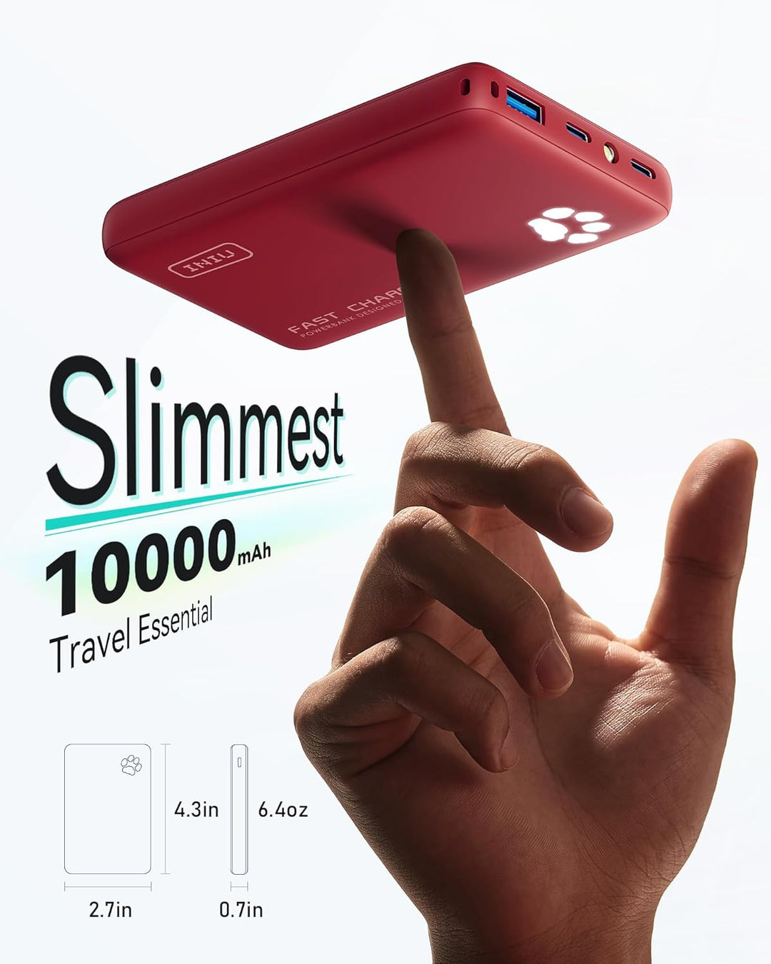 INIU Cargador portátil, Power Bank PD de 10000mAh 45W ultra delgado...