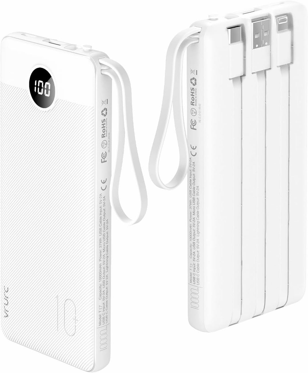 VRURC Banco de energía para iPhone, cargador portátil USB C de 1000...