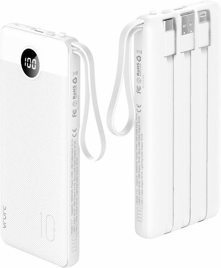 VRURC Banco de energía para iPhone, cargador portátil USB C de 1000...