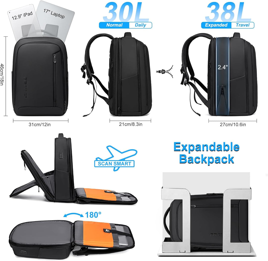 Fenree.geer Mochila de viaje de negocios para hombres, mochila expa...
