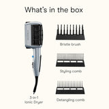Conair 1875 W 3 en 1 estilizador icónico, color gris y negro