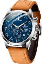 SAPPHERO Relojes cronógrafos para hombre, reloj analógico de acero inoxidable casual original para negocios, 50M, impermeable, luminoso, con esfera de fecha, regalo para hombre