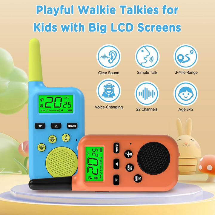 Peakeep Walkie Talkies para niños de largo alcance 3 millas, juguet...