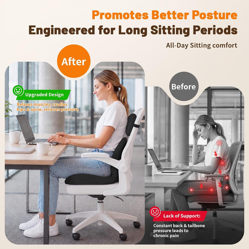 Almohadilla ergonómica para asiento y soporte lumbar para oficina