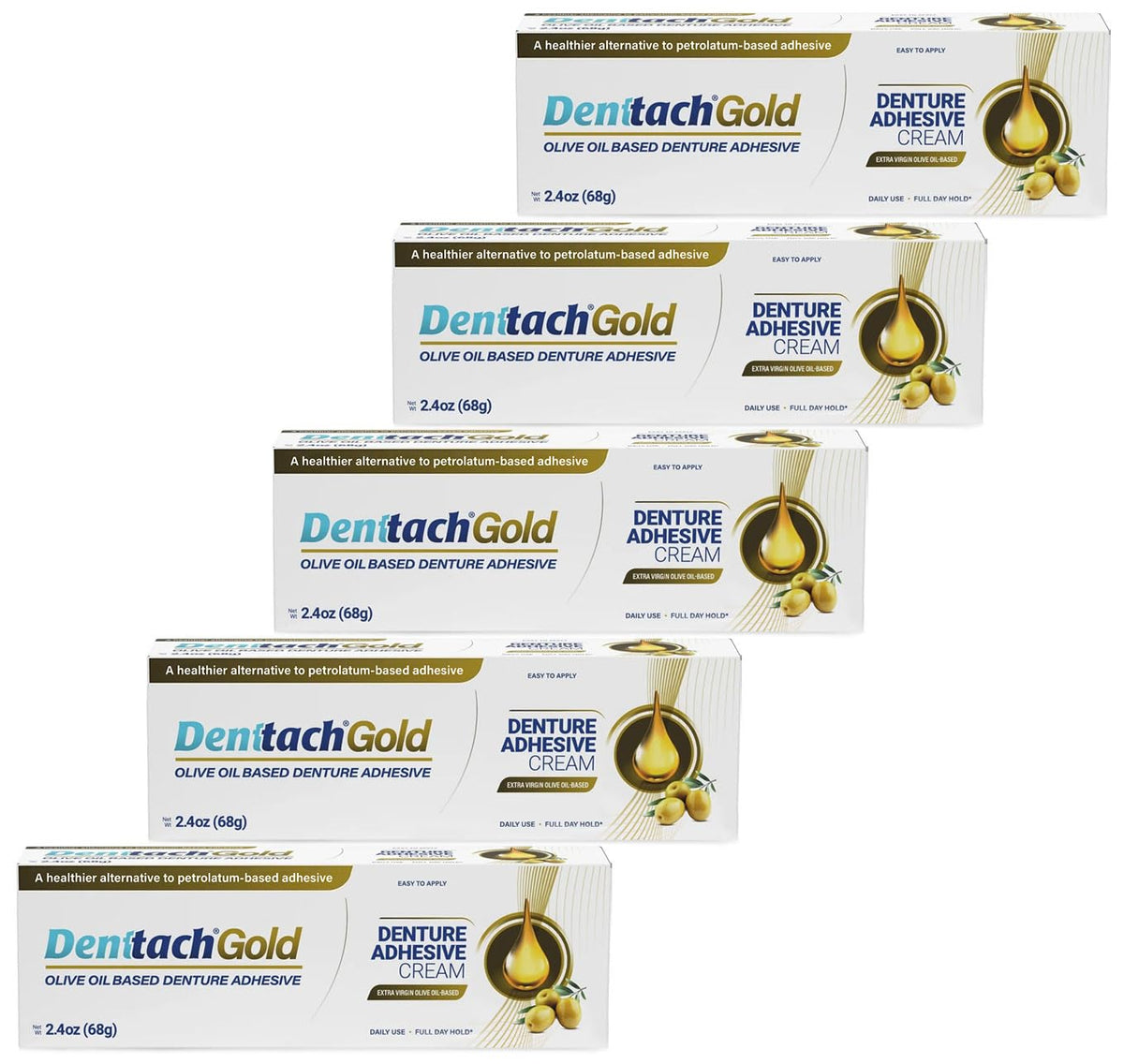 Denttach Gold - Adhesivo para dentaduras postizas, sin petróleo, a...