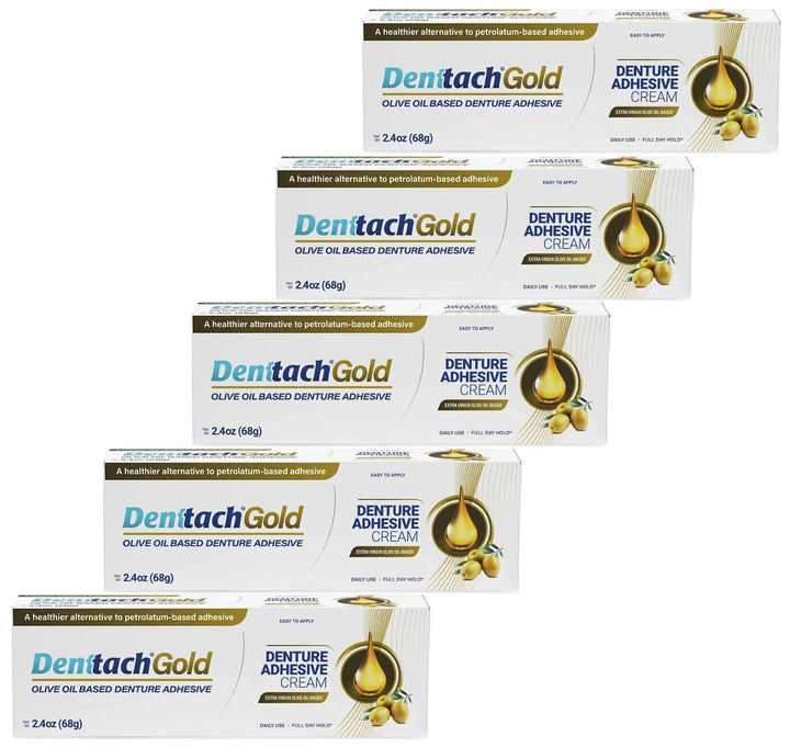 Denttach Gold - Adhesivo para dentaduras postizas, sin petróleo, a...