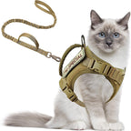 AIWAI Arnés para gatos y correa para caminar, a prueba de escapes, chaleco suave y ajustable para gatos, fácil de controlar, malla suave transpirable con asa de control para gatos grandes, perros pequeños, regalo con parche