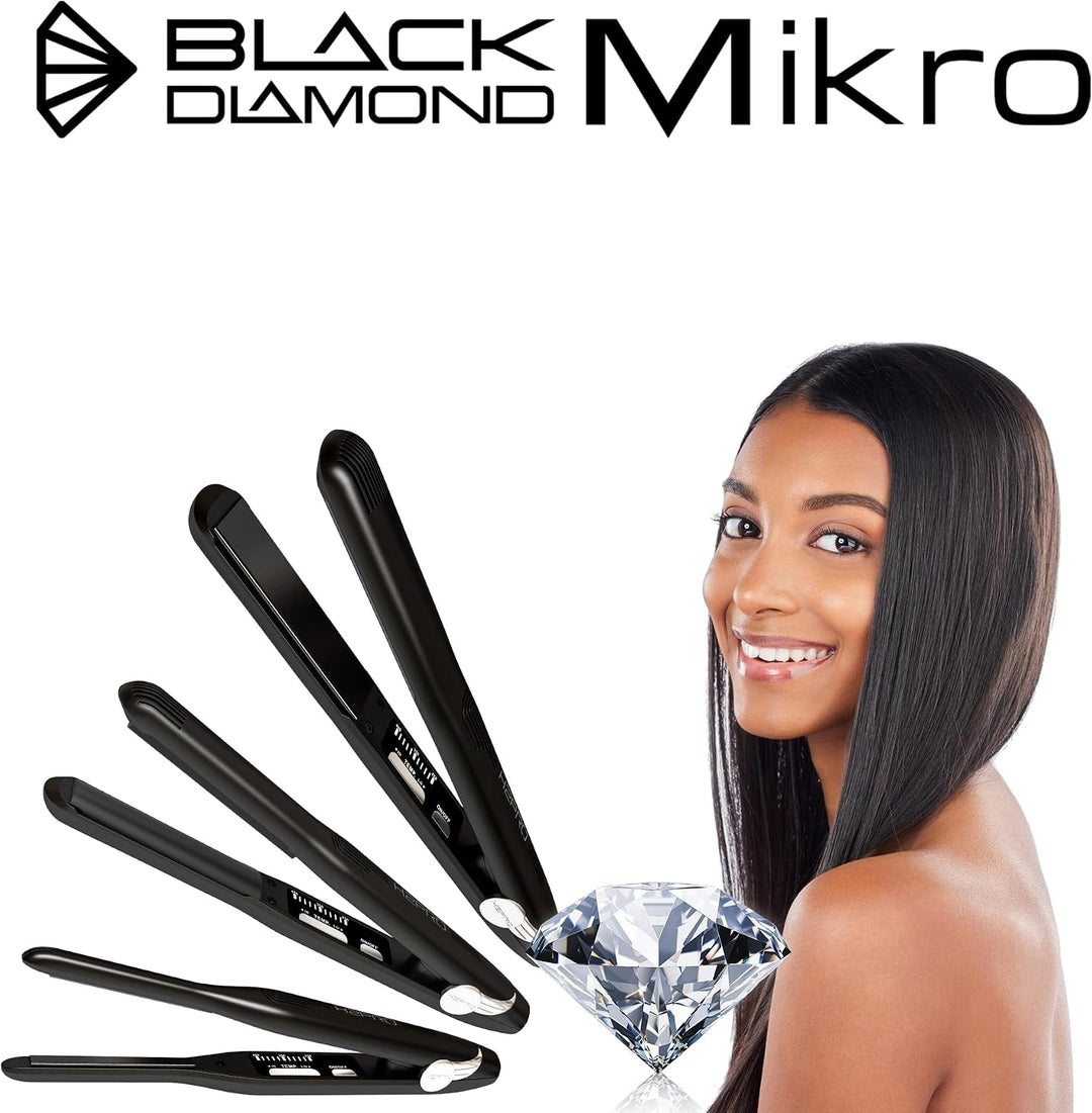 H2PRO Black Diamond - Plancha de pelo de cerámica turmalina de 3\/1...