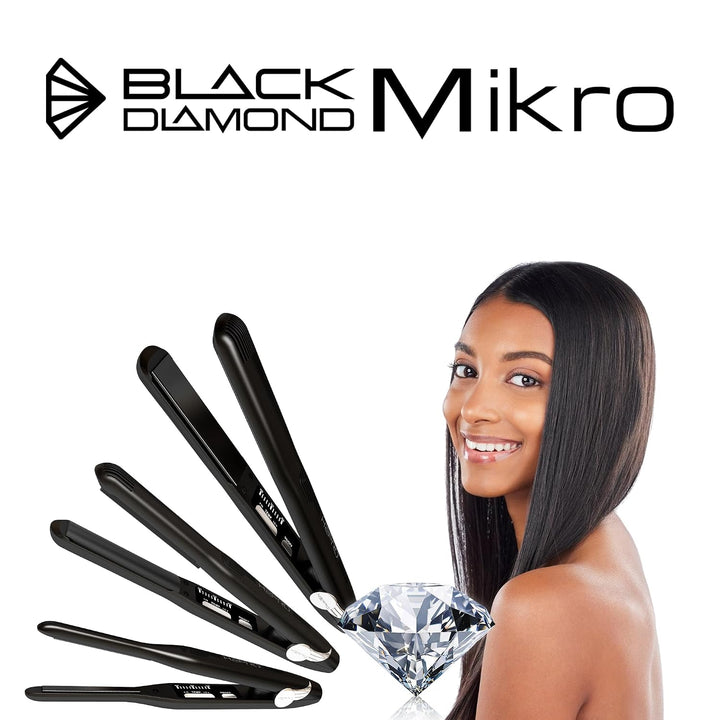 H2PRO Black Diamond - Plancha alisadora de cerámica turmalina de 1...