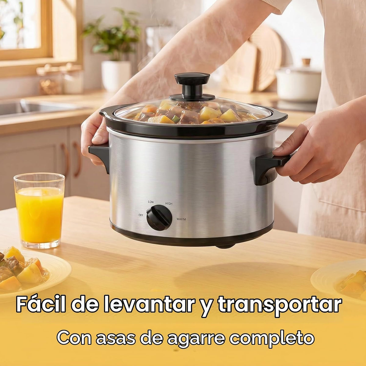 Olla de cocción lenta pequeña de 1.5 cuartos de galón para más de 2