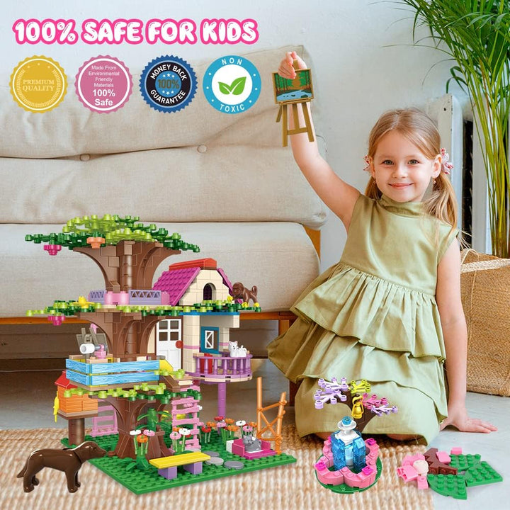 HOGOKIDS Juego de construcción de casa del árbol con luz