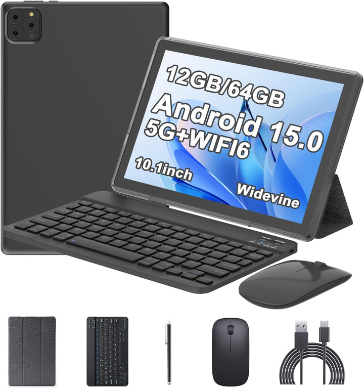 Tablet Android 15 de 10 pulgadas, 12 (3+9) GB RAM+64GB ROM, tableta...
