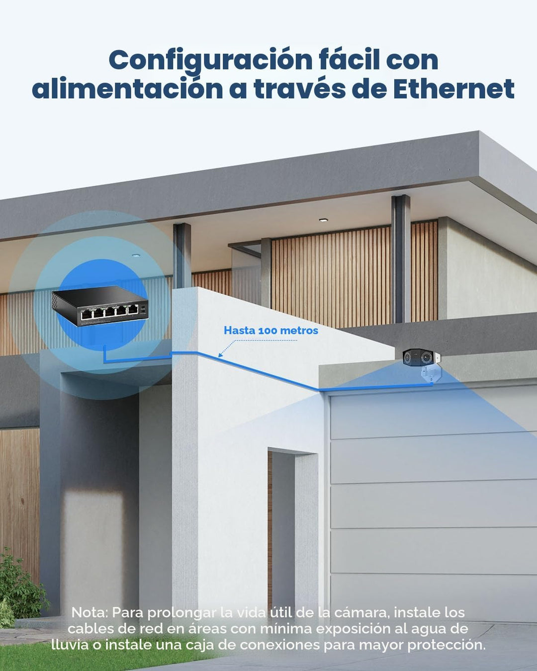 Sistema de cámara de seguridad REOLINK 4K PoE, cámara IP para el ho...