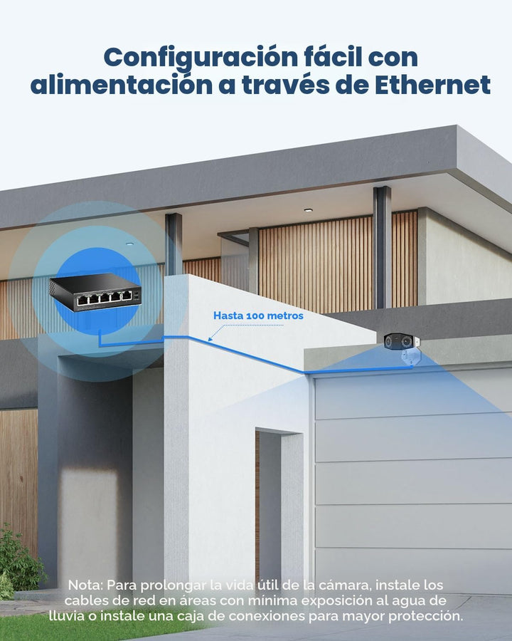 Sistema de cámara de seguridad REOLINK 4K PoE, cámara IP para el ho...