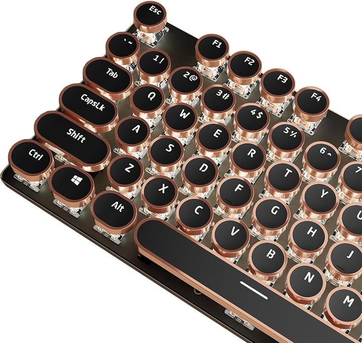 TISHLED Teclado Mecánico para Juegos Estilo Máquina de Escribir, Re...