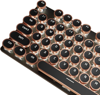 TISHLED Teclado Mecánico para Juegos Estilo Máquina de Escribir, Re...