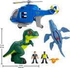 Fisher-Price Imaginext Jurassic World - Juguetes de dinosaurio con 3 dinosaurios y figura de Owen Grady para niños en edad preescolar a partir de 3 años