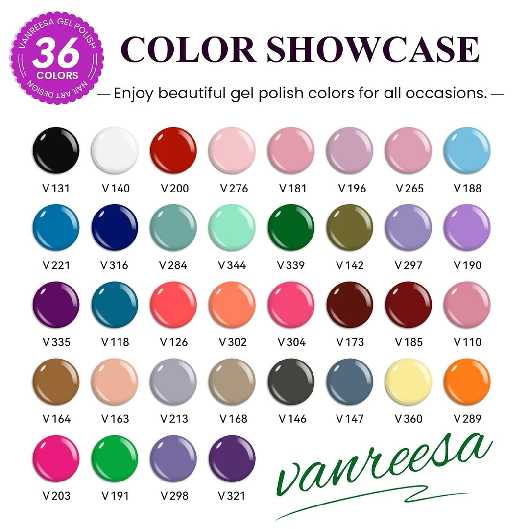 VANREESA Kit de esmalte de uñas de gel con luz UV, 53 piezas, juego...