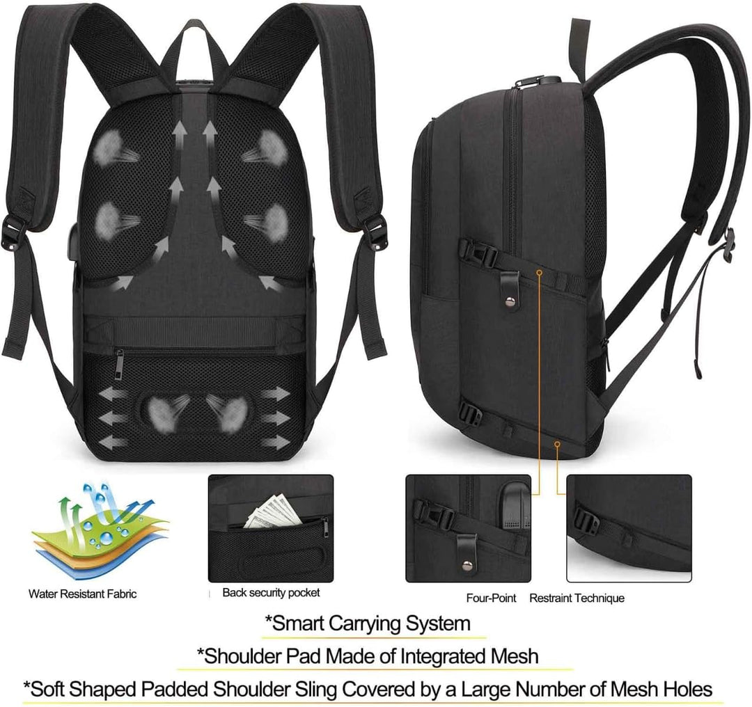 Tzowla, mochila para computadora portátil antirrobo resistente al a...