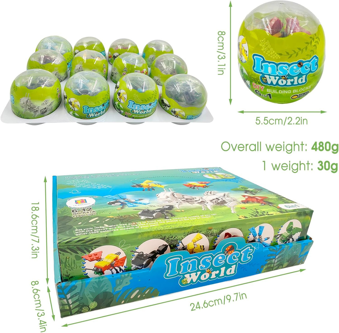 LEBOCADO Mini juegos de bloques de construcción, 12 piezas de bloqu...