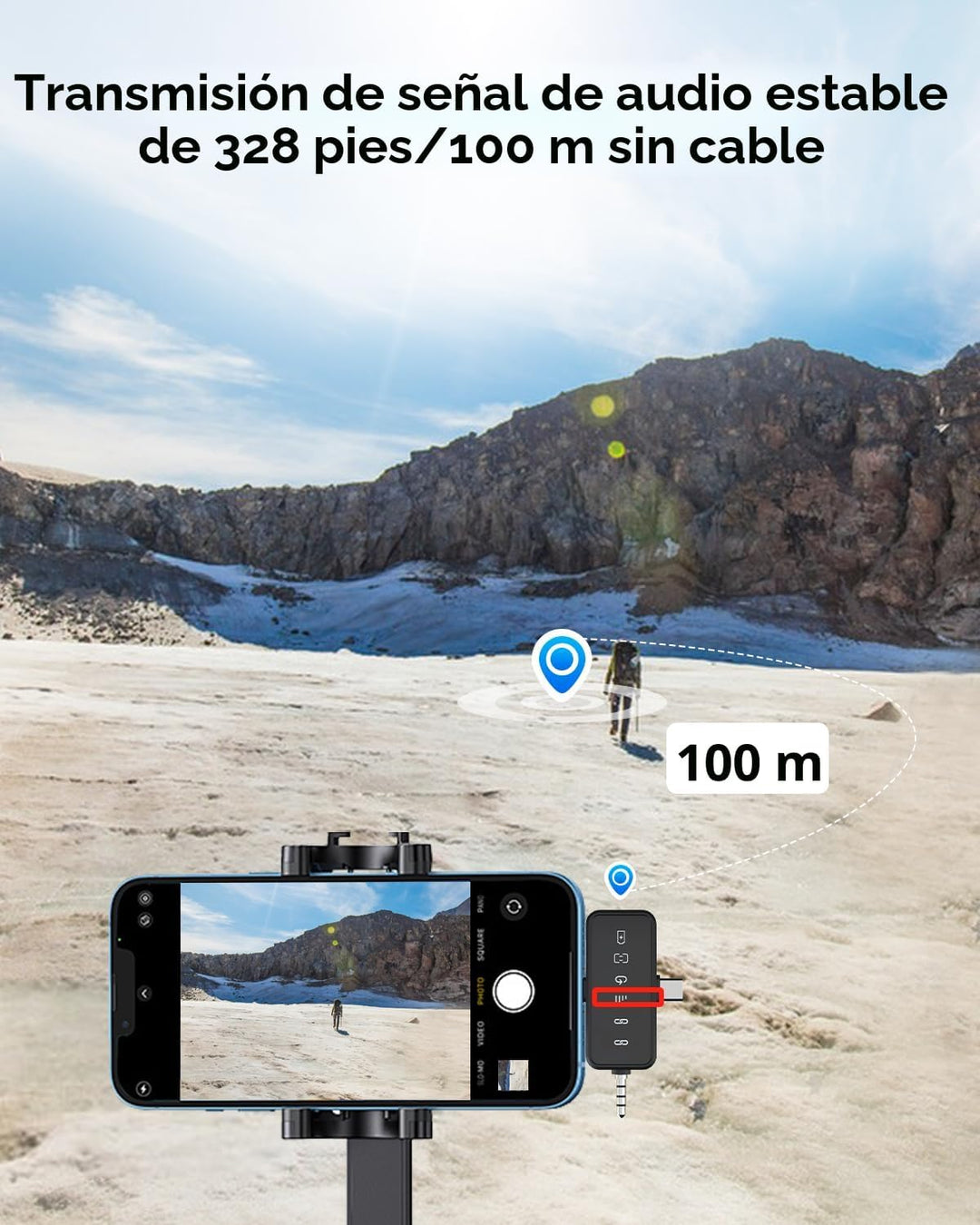 PQRQP, micrófono 3 en 1 para iPhone\/Android\/cámara, inalámbrico,...
