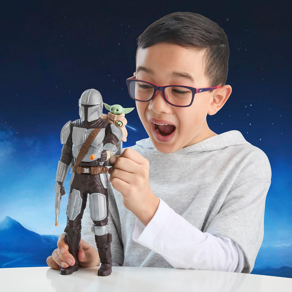 STAR WARS The Mandalorian & Grogu Bounty Blaster, figura de acción de 11 pulgadas con efectos de sonido, juguetes interactivos para niños y niñas a partir de 4 años