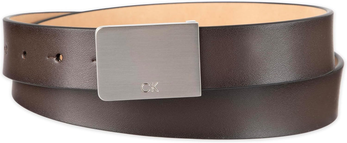 Calvin Klein Cinturón con hebilla de placa moderna y detalle de log...