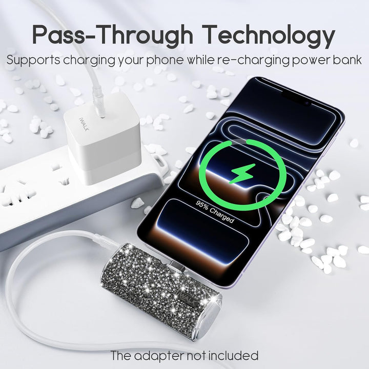 iWALK Cargador USB C portátil, batería externa ultracompacta de 450...