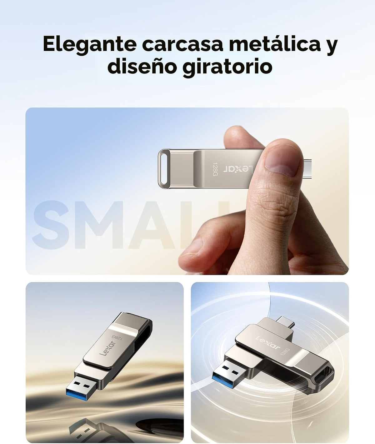 Lexar D40E 128GB Dual USB 3.2 Gen 1 Tipo-C Unidad Flash de Salto, U...