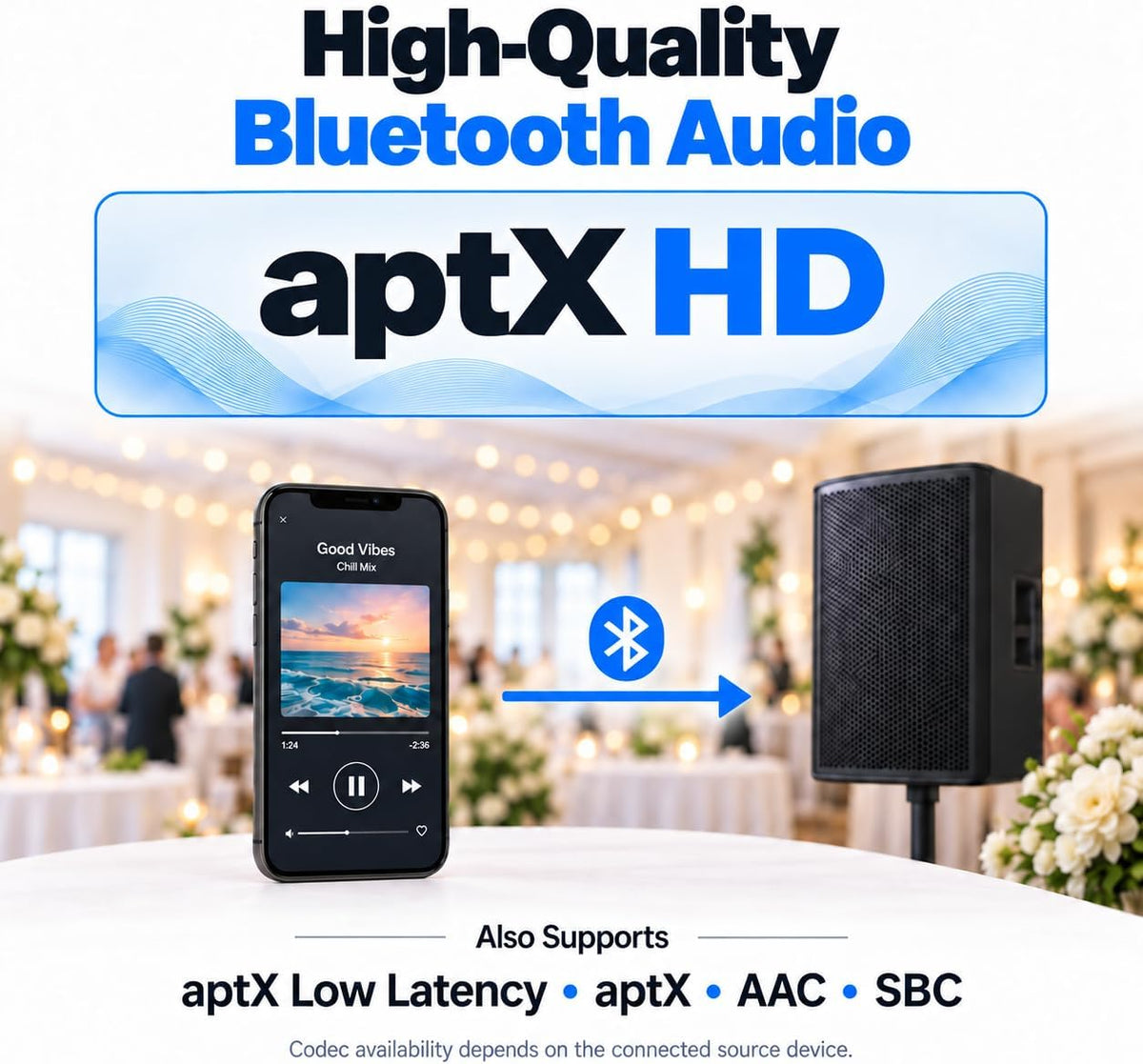 Receptor de audio Bluetooth XLR para mezcladores, altavoces PA y