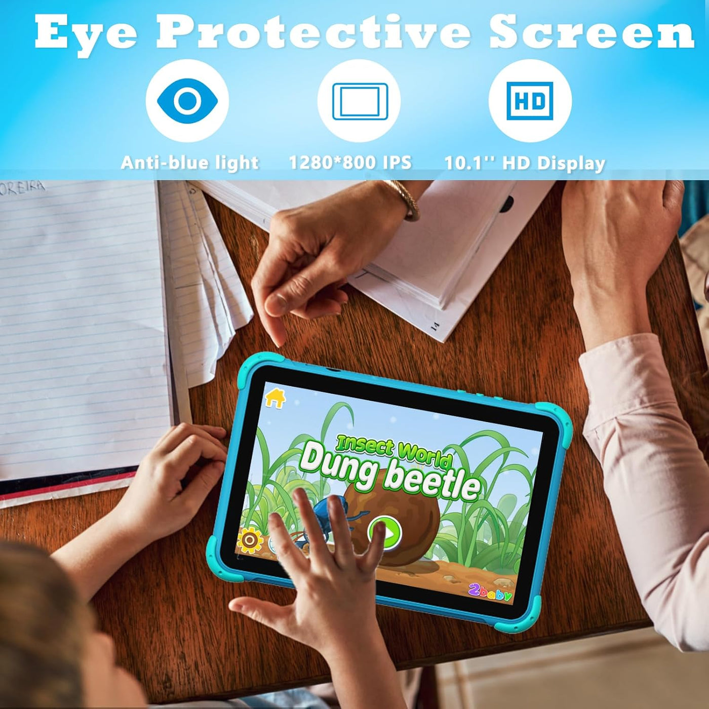 Tablet para niños de 10 pulgadas, tablet para niños, tabletas Andro...