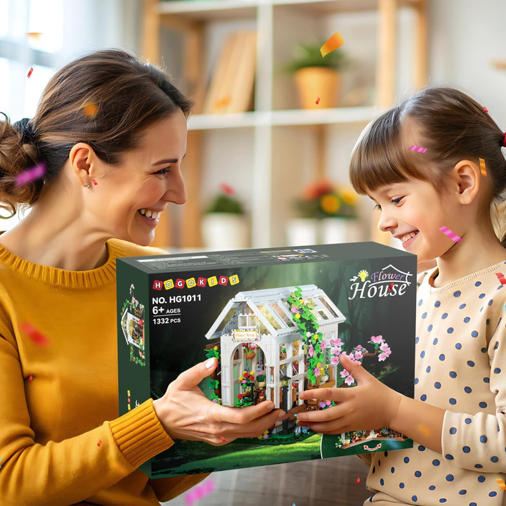HOGOKIDS Juego de construcción de casa de flores con luz