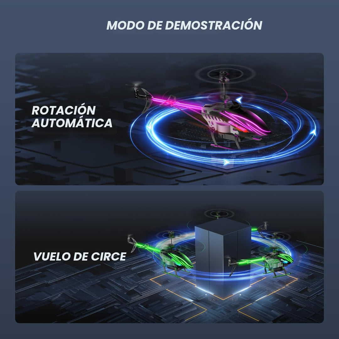 BUSSGO Helicóptero RC, helicóptero de control remoto para niños con...