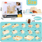 Carrera de mármol de madera para niños, juego de construcción de laberinto