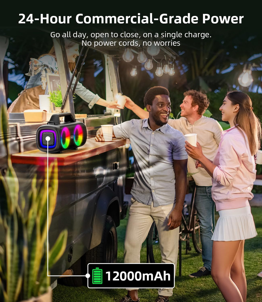 VUOPAX Altavoz Bluetooth portátil inalámbrico, sonido fuerte de 140...