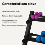 Amazon Basics Soporte de pesas ajustable de 3 niveles, solo soporte de acero resistente, negro