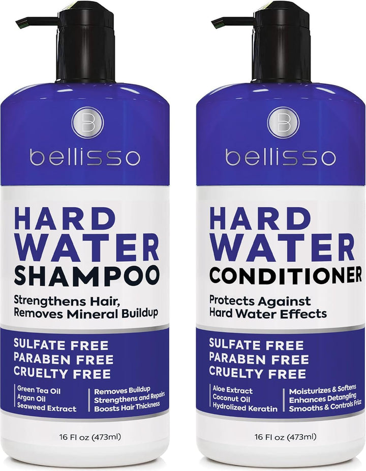 BELLISSO - Set de champú y acondicionador para agua dura, productos...