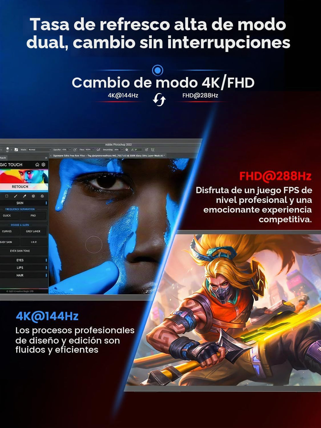 UPERFECT Monitor portátil para juegos de 27", modo dual 4K UHD...