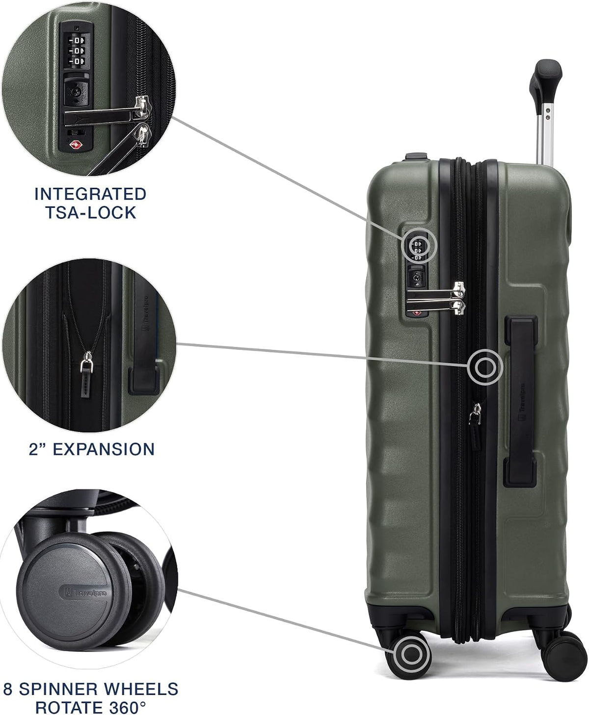 Travelpro Maxlite Air V2 - Bolso de mano extensible rígido, verde, 20